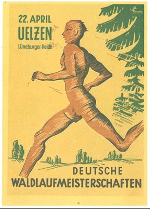 Postkarte von der Deutschen Waldlaufmeisterschaft 1951